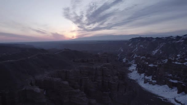 Великий Чаринський Каньйон Оранжевими Кам Яними Стінами Повітряний Вид Безпілотного — стокове відео