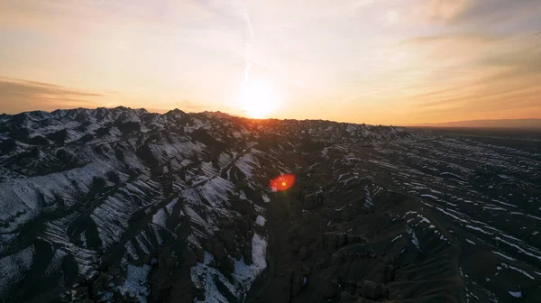 Charyn Grand Canyon Mit Orangen Felswänden Luftaufnahme Von Der Drohne — Stockfoto