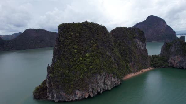 Baía Rio Ilhas Phang Nga Drone Longo Rio Flui Através — Vídeo de Stock