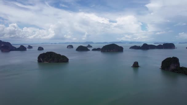 Bahía Río Islas Phang Nga Desde Dron Largo Río Fluye — Vídeos de Stock