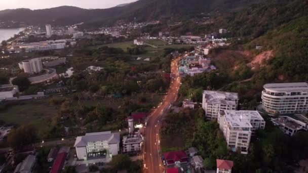 Blick Von Oben Auf Die Insel Phuket Stadt Karon Bei — Stockvideo