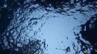 Suyun altından gökyüzüne ve yağmur damlalarına bak. Suyun yüzeyine düşen damlalar suyun üzerinde daireler oluşturur. Pembe çiçekler de suyun yüzeyinde yüzerler. Ağaçların gölgesi