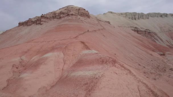 Colorful High Mountains Canyon Made Clay Large Gorge Different Rocks — Stock Video