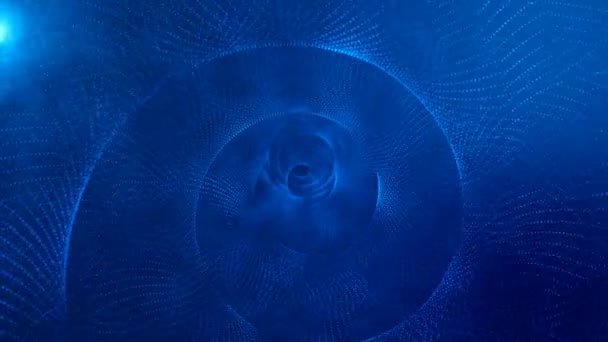 Fondo Abstracto Forma Espiral Túnel Espacio Los Puntos Colocados Simétricamente — Vídeos de Stock