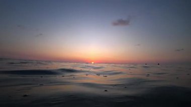 Altın gün doğumu, sakin bir okyanusun yumuşak dalgalarını yansıtan sıcak renklerle gökyüzünü boyar. Huzurlu ve nefes kesici bir deniz manzarası yaratır.