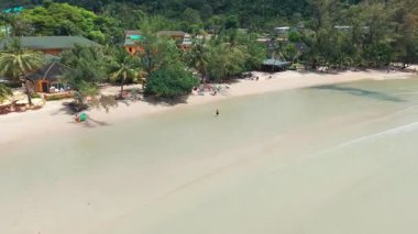 Turkuaz sularla harmanlanmış el değmemiş beyaz kumsal, yemyeşil palmiye ağaçları ve yemyeşil tropikal ormanlar tarafından çerçevelenmiş, tatil kaçamağı için huzurlu bir tropik cennet yaratıyor.