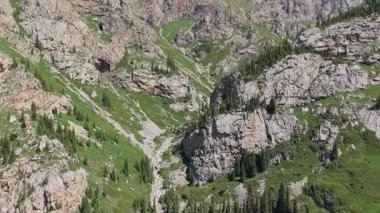 La archa Ulusal Parkı, Kırgızistan 'da nefes kesen manzaralar sergilenen yüksek tepeler, yemyeşil vadiler ve engebeli arazide akan el değmemiş bir nehir.