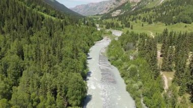 Turkuaz nehri yemyeşil vadide kıvrılıyor, yoğun kozalaklı ormanlar kayalık nehir kıyılarını kuşatıyor, Sibirya dağ bölgesinde el değmemiş yaban hayatı yaratıyor.