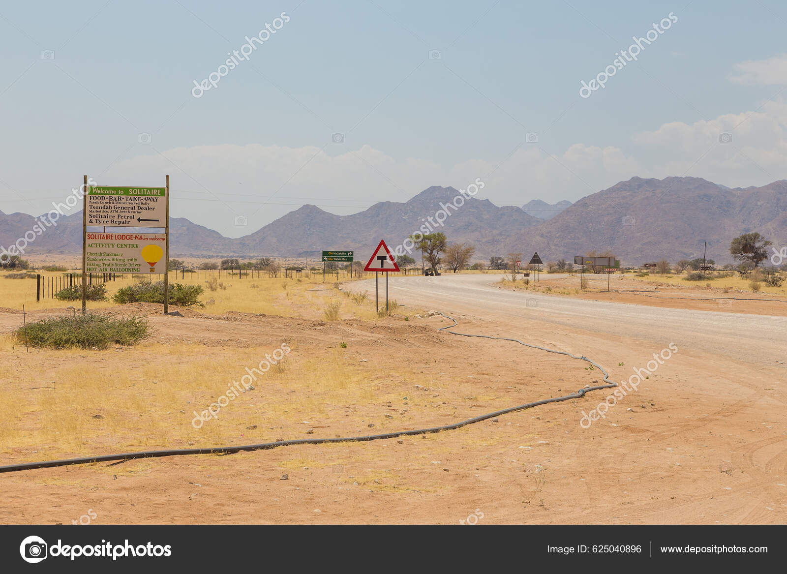 Solitaire Namibia October 2018 Gravel Road Sign Welcome Service
