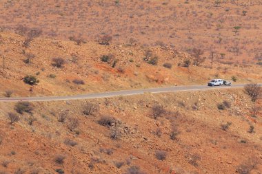 Namib Çölü manzarası. Namib Naukluft Ulusal Parkı. Afrika 'da macera ve keşif. Spreetshoogte bakış açısı, Namibya.