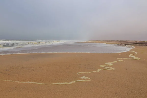 Rough waves of the Atlantic Ocean off the coast of Namibia.Skeleton Coast near Swakopmund in Namibia, Africa.