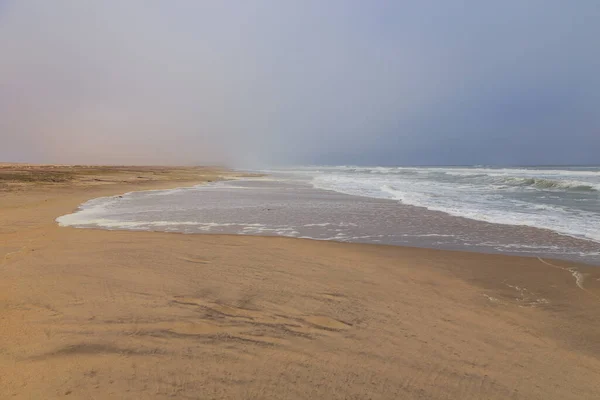 Rough waves of the Atlantic Ocean off the coast of Namibia.Skeleton Coast near Swakopmund in Namibia, Africa.
