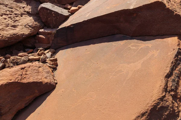 Twyfelfontein, site of ancient rock engravings in the Kunene Region of north-western Namibia. Prehistoric Bushman engravings, rock painting.