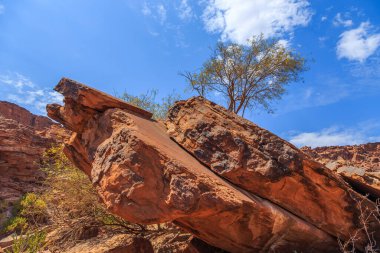 Twyfelfontein, site of ancient rock engravings in the Kunene Region of north-western Namibia. Prehistoric Bushman engravings, rock painting.
