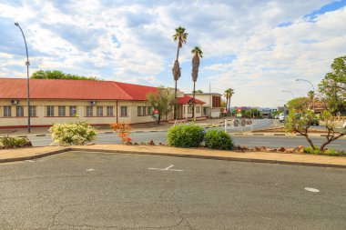 Windhoek, Namibia - 10 October 2018: An aerial view of the center of Windhoek the capital of Namibia in Southern Africa.