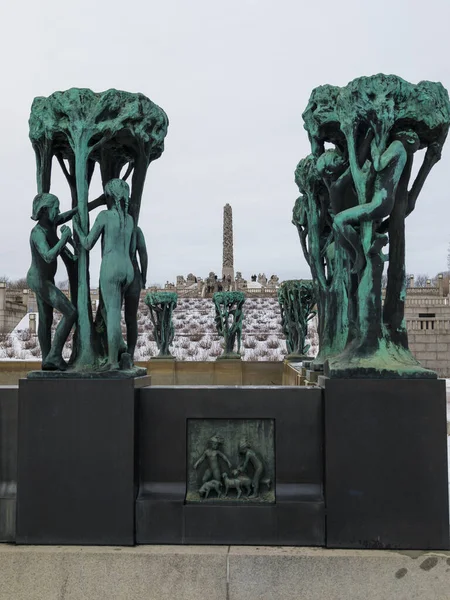 Beeldhouwkunst Frogner Park Sculptuur Gemaakt Door Gustav Vigeland Openbaar Park — Stockfoto