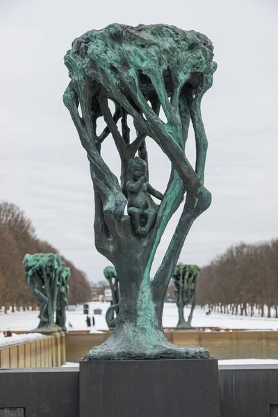 Escultura Frogner Park Escultura Creada Por Gustav Vigeland Parque Público —  Fotos de Stock