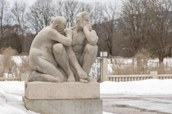 Norsko Oslo Února 2019 Socha Frodském Parku Socha Gustava Vigelanda — Stock fotografie