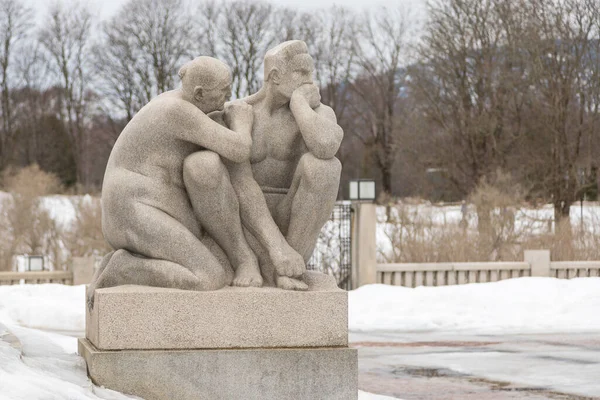 Norway Oslo February 2019 Sculpture Frogner Park Sculpture Created Gustav — Stock Photo, Image