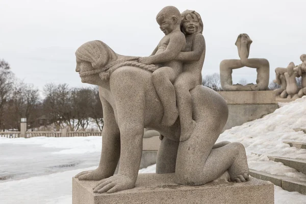 Noruega Oslo Febrero 2019 Escultura Frogner Park Escultura Creada Por — Foto de Stock