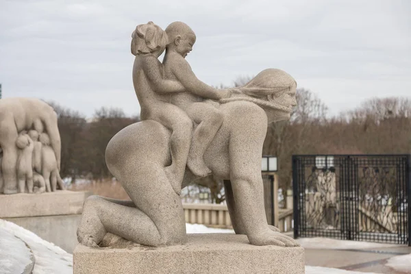 Norvège Oslo Février 2019 Sculpture Dans Frogner Park Sculpture Créée — Photo