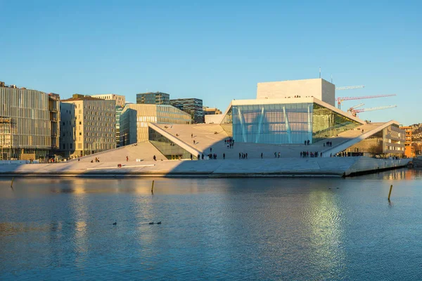 Norwegia Oslo Lutego 2019 Widok Stronę Opery Narodowej Oslo Symbol — Zdjęcie stockowe