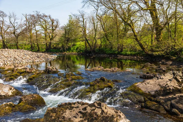 stock image View of the Rawthey River in Sedbergh, Yorkshire Dales, Cumbria. Beautiful landscape, north UK.