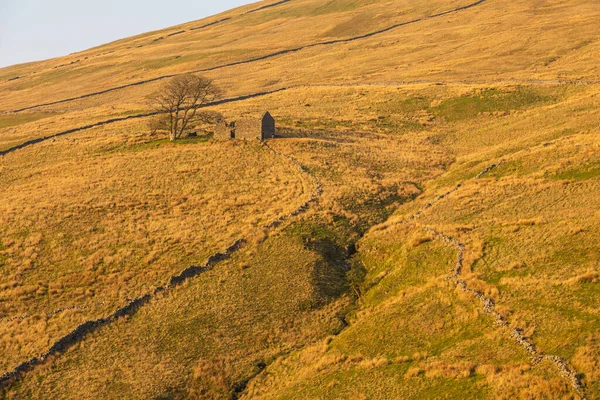 Vista Das Colinas Yorkshire Dales Pôr Sol Sedbergh Cumbria Paisagem — Fotografia de Stock