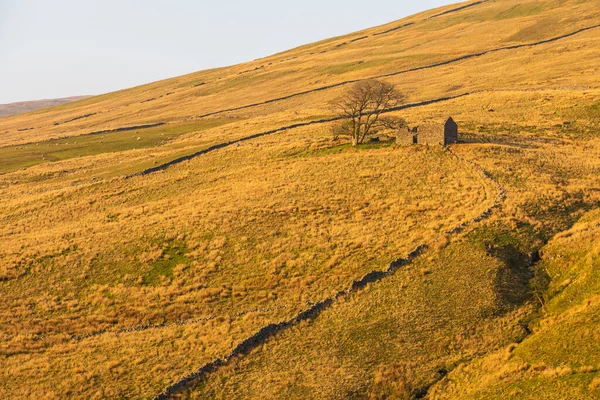Vista Das Colinas Yorkshire Dales Pôr Sol Sedbergh Cumbria Paisagem — Fotografia de Stock