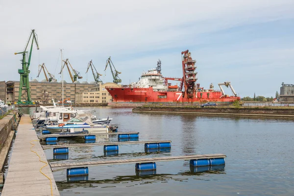 Gdansk Imperial Shipyard Poland May 2019 Ship Moored Quay Shipyard — Stock Photo, Image