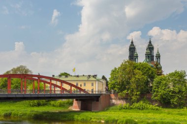 Polonya, Poznan - 19 Mayıs 2019: Polonya 'nın en eski kiliselerinden biri olan Poznan' daki St. Peter ve St. Paul Archthedral Bazilikası.