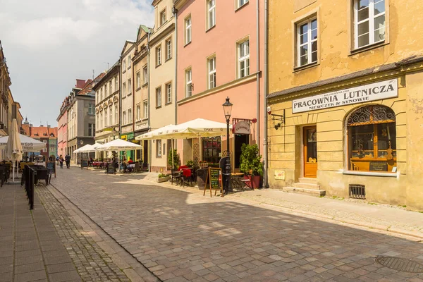 Poznan Polsko Května 2019 Staré Město Poznani Restaurací Kavárnou Cobblestone — Stock fotografie