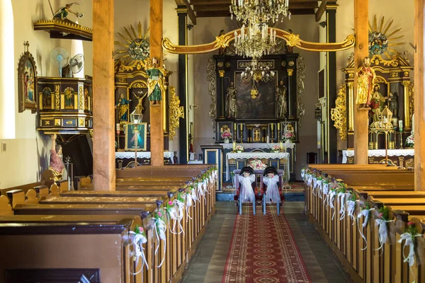 Zulawki Zulawy Polonia Junio 2019 Interior Iglesia Natividad Santísima Virgen — Foto de Stock