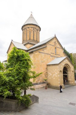 Gürcistan, Tiflis - 30 Ağustos 2019: Yurdun Sioni Katedrali, Gürcistan 'ın başkenti Tiflis' teki Gürcü Ortodoks Katedrali.