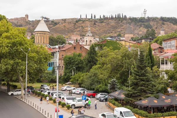 Grúzia Tbiliszi 2019 Augusztus Tbiliszi Óváros Főtere Meidan Sok Helybélit — Stock Fotó