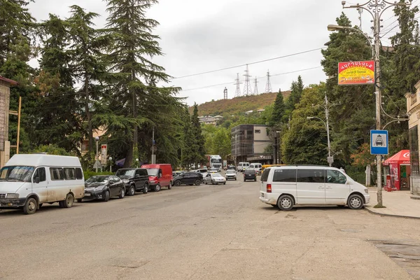Ijevan Armenien September 2019 Autos Zentrum Der Kleinen Grenzstadt Ijevan lizenzfreie Stockbilder