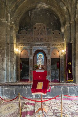 Sevan, Armenia - 02 September 2019. Interior of Sevanavank ,Sevanavank Monastery, in Armenia. Monastic complex located on the shore Lake Sevan. clipart