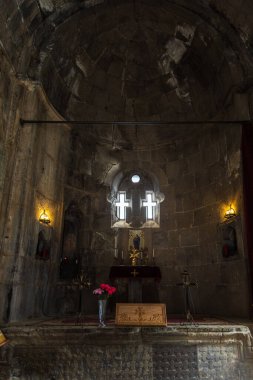 Tatev, Ermenistan - 03 Eylül 2019. Ermenistan 'daki Tatev Manastırı' nın içinde. 9. yüzyıl Ermeni Havari Hristiyan Manastırı.