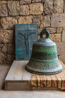 Tatev, Ermenistan - 03 Eylül 2019. Ermenistan 'daki Tatev Manastırı' nın içinde. 9. yüzyıl Ermeni Havari Hristiyan Manastırı.