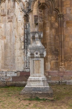 Vank, Nagorno-Karabakh, Azerbaycan - 04 Eylül 2019: Gandzasar Manastırı 'ndaki mezarlar. 13. Yüzyıl Gandzasar Manastırı, Vank yakınlarında..
