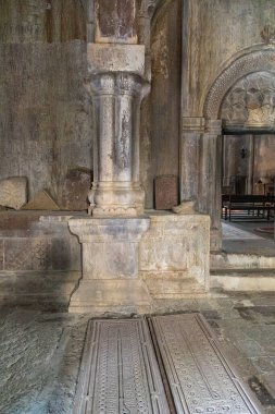 Vank, Nagorno-Karabakh, Azerbaijan - 04 September 2019: Interior of the 13-th century Gandzasar Monastery near Vank. clipart