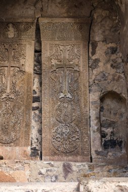 Kalbajar, Nagorno-Karabakch, Azerbaycan - 04 Eylül 2019: Dadivank veya Khutavank, Kalbajar 'daki Ermeni Havarisi manastırı.