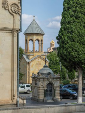 Tbilisi, Georgia - 06 September 2019: The Kashveti Church of St. George, a Georgian Orthodox Church in central Tbilisi. Facade of the building. clipart