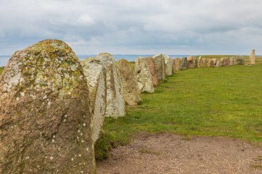 Ales Stenar taş çemberi, İsveç 'in güneyindeki İskandinav bölgesinde taş gemi oval..