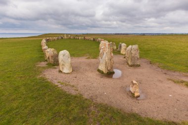 Ales Stenar taş çemberi, İsveç 'in güneyindeki İskandinav bölgesinde taş gemi oval..