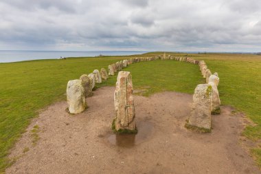 Ales Stenar taş çemberi, İsveç 'in güneyindeki İskandinav bölgesinde taş gemi oval..