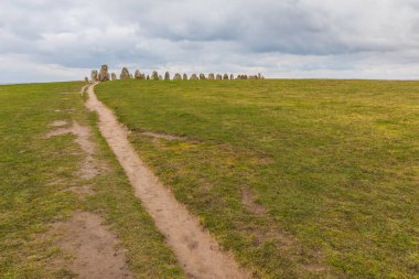 Ales Stenar taş çemberi, İsveç 'in güneyindeki İskandinav bölgesinde taş gemi oval..