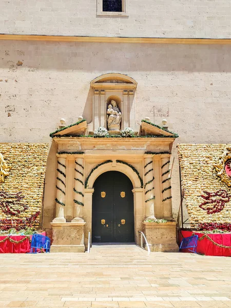 Alicante Spanien Juli 2023 Cathedral Saint Nicholas Bari Fasadvy Väggar — Stockfoto