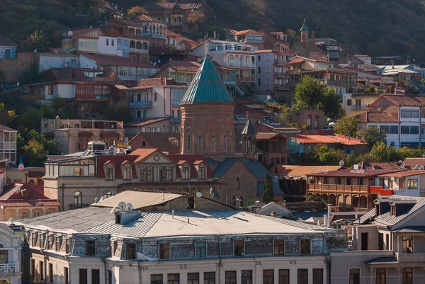 Грузия Тбилиси Октября 2022 Года Дома Балконами Историческом Районе Тбилиси — стоковое фото