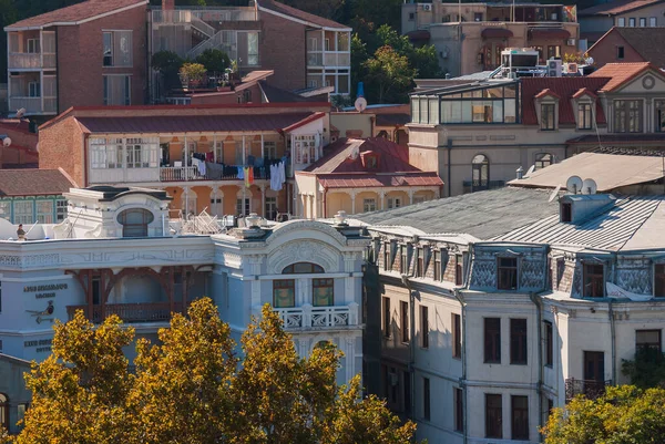 Georgien Tiflis Oktober 2022 Häuser Mit Balkonen Historischen Viertel Von — Stockfoto
